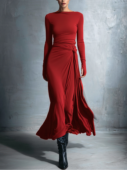 Aneta | Elegancka Sukienka z Elastycznej Tkaniny i Efektem Modelującym