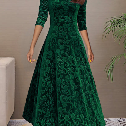 Justyna | Sukienka Elegancji z Aksamitnego Materiału na Święta