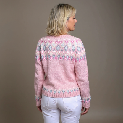 Hazel | Różowy Kardigan z Wełny Comfort