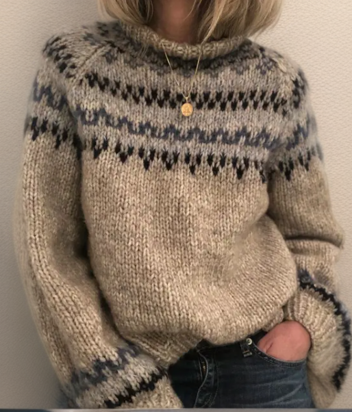 Ashley | Vintage Islandzki Sweter z Wełny